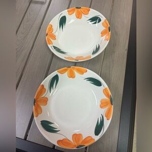 Vintage Floral Orange and Green Pasta Bowls